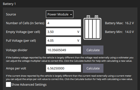 battery settings complete